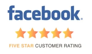 Image of Facebook five-star customer rating graphic for online reviews