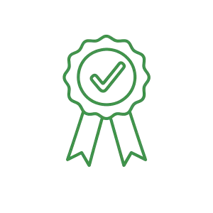 Image of certification badge icon with checkmark for certified mold professionals