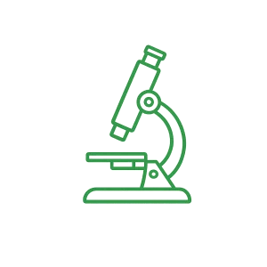 Image of microscope line icon representing laboratory mold analysis